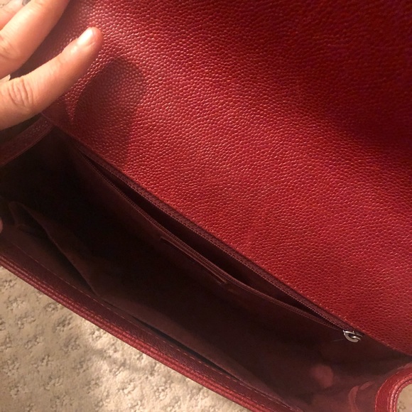 Red Chanel large caviar skin ruthenium tone metal - Picture 5 of 7